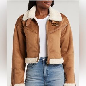 NWT Thread and Supply Faux Shearling Crop Jacket